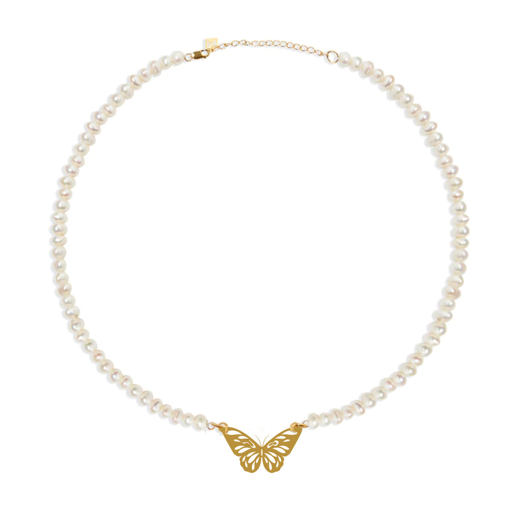 Butterfly Pearl Necklace